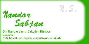nandor sabjan business card